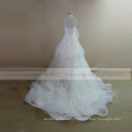 Graceful heart line ruffle ORG robe de mariée en dentelle avec une fleur faite à la main